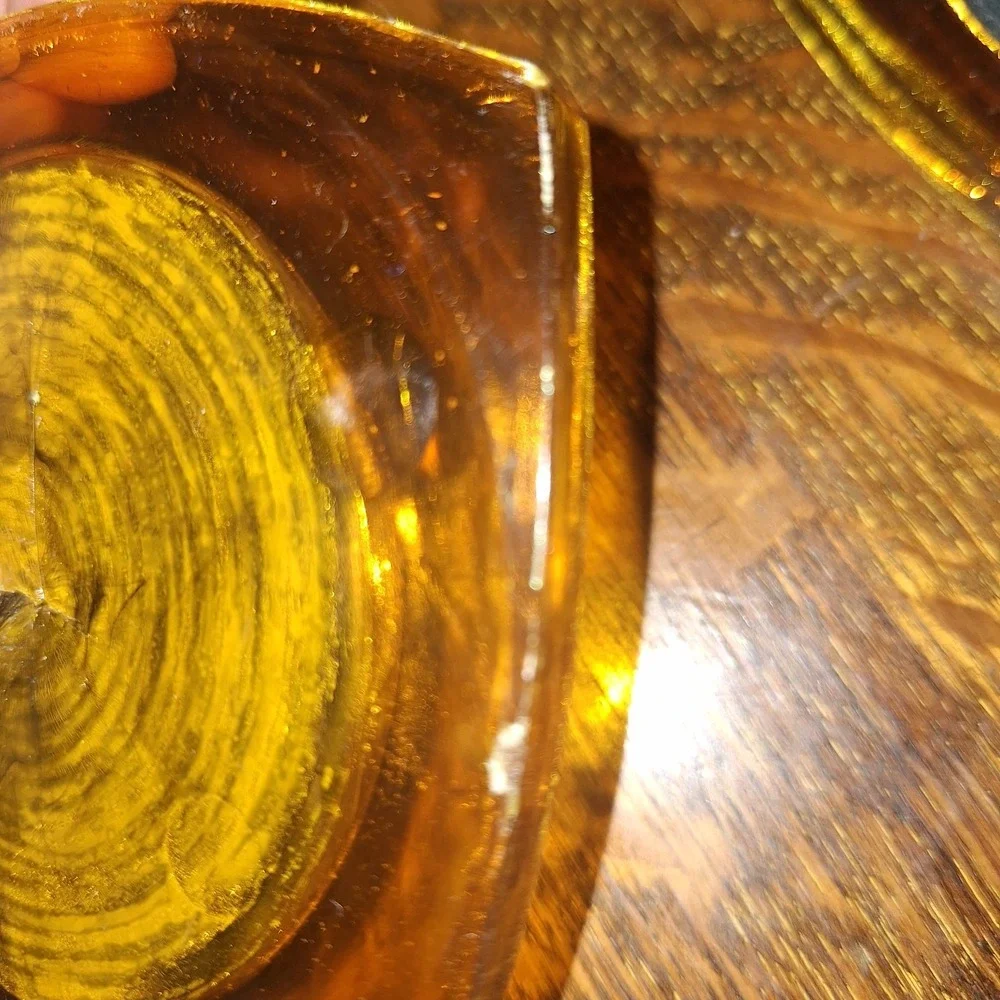 Vintage 1960s MCM Amber Tortoise Shell Lucite Acrylic Coasters Set Of 6